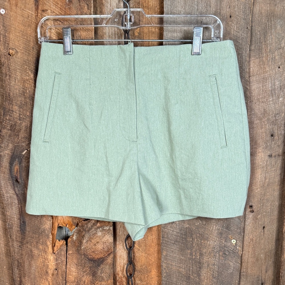 Zara High Waist Mint Green Shorts NWT